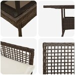 vidaXL Ensemble de salle à manger pour jardin 3 Pièces Marron Poly rotin