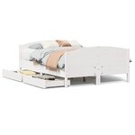 vidaXL Cadre de lit sans matelas blanc 140x190 cm bois de pin massif