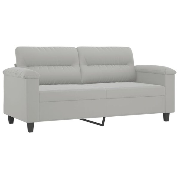 vidaXL Canapé à 2 places Gris clair 140 cm Tissu microfibre