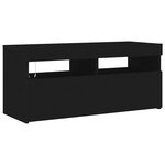 vidaXL Meuble TV avec lumières LED noir 90x35x40 cm