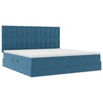 vidaXL Lit de rangement LED avec matelas Bleu foncé 200 x 200 cm