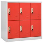 vidaXL Armoires à casiers 2 Pièces Gris clair et rouge 90x45x92 5cm Acier
