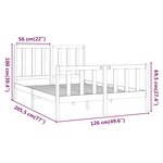 vidaXL Cadre de lit Marron miel Bois de pin massif 120x200 cm