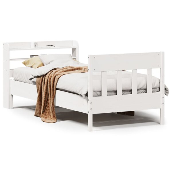 vidaXL Cadre de lit sans matelas blanc 90x200 cm bois de pin massif