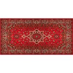 Tapis en vinyle vintage persan rouge 140 x 70 cm