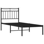 vidaXL Cadre de lit métal sans matelas avec tête de lit noir 75x190 cm