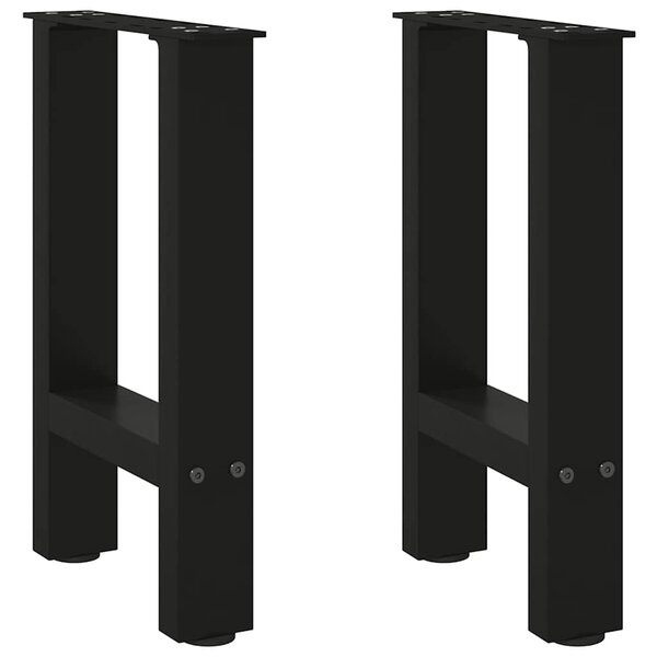 vidaXL Pieds de table basse Noir 2 pièces 28 x (42-43) cm Acier