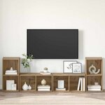 vidaXL Ensemble meuble TV 4 Pièces chêne artisanal 37 x 35 x 72 cm