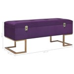 vidaXL Banc avec compartiment de rangement 105 cm Violet Velours