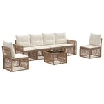 vidaXL Ensemble de canapé de jardin 7 Pièces Beige et blanc crème