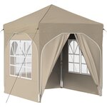 vidaXL Tente de fête pop-up 192 x 192 x 245 cm Crème