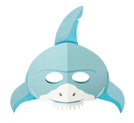 Masque enfant 3D en carte forte requin à monter