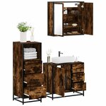 vidaXL Ensemble de meubles de salle de bain 3 Pièces Chêne fumé