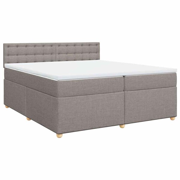 vidaXL Sommier à lattes de lit avec matelas Taupe 200x200 cm Tissu