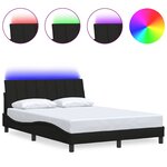 vidaXL Cadre de lit sans matelas noir 140x200 cm tissu
