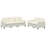 vidaXL Ensemble de canapés 2 Pièces crème velours