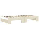 vidaXL Lit de jour avec gigogne et tiroirs crème 90x200 cm similicuir