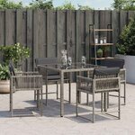 vidaXL Chaises de jardin avec coussins lot de 4 gris résine tressée