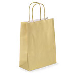 Sac kraft lisse or à poignées torsadées raja 24 x 31 x 12 cm (lot de 50)