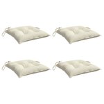 vidaXL Coussins de chaise lot de 4 blanc crème 40x40x7 cm tissu oxford