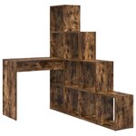 vidaXL Bureau d'angle avec étagère Chêne fumé 101 5 x 149 5 x 149 5 cm