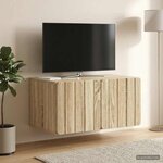 vidaXL Meuble TV mural 59 5 x 41 x 30 cm Chêne Sonoma