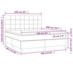 vidaXL Sommier à lattes de lit avec matelas Noir 160x200 cm Tissu