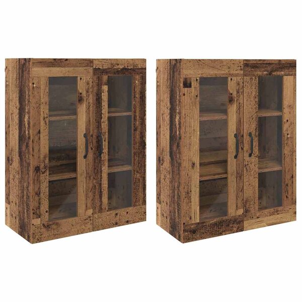 vidaXL Armoires Murailles 2 Pièces Bois ancien 69 5 x 34 x 90 cm