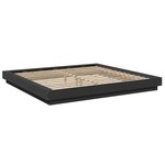 vidaXL Cadre de lit avec lumières LED sans matelas noir 200x200 cm