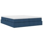vidaXL Lit avec rangement et matelas Bleu 180 x 200 cm Polyester