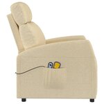 vidaXL Fauteuil électrique de massage Crème Tissu