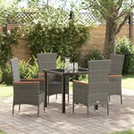 vidaXL Ensemble de salle à manger pour jardin 5 Pièces Gris Poly rotin