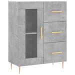 vidaXL Buffet gris béton 69 5x34x90 cm bois d'ingénierie