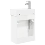 vidaXL Meuble de salle de bain avec robinet Blanc brillant