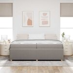 vidaXL Cadre de lit avec matelas avec matelas Taupe 200 x 200 cm tissu