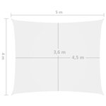 vidaXL Voile de parasol tissu oxford rectangulaire 4x5 m blanc