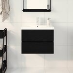vidaXL Cabinet de lavabo Chêne noir 60 x 39 x 62 cm Bois d'ingénierie