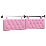 vidaXL Tête de lit suspendue Rose Tissu