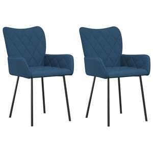 vidaXL Chaises à manger lot de 2 bleu tissu