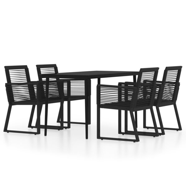 vidaXL Ensemble à manger de jardin 5 Pièces Noir