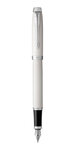 PARKER IM stylo roller, laque blanche, attributs chromés, Recharge noire pointe fine, en écrin