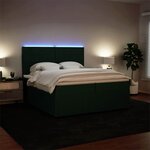vidaXL Sommier à lattes de lit et matelas Vert foncé 200x200cm Velours