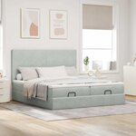 VidaXL Cadre de lit ottoman et matelas gris clair 180x200cm velours