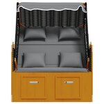 vidaXL Strandkorb coussin résine tressée bois solide noir anthracite