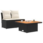 vidaXL 2 Pièce Canapé du milieu de jardin avec table relevable