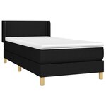 vidaXL Sommier à lattes de lit avec matelas Noir 100x200 cm Tissu