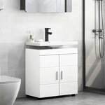 vidaXL Ensemble d'armoire de salle de bain TULUM Blanc brillant