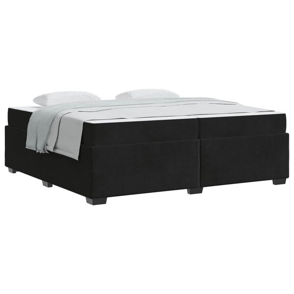 vidaXL Cadre de lit avec matelas Noir 200 x 200 cm tissu