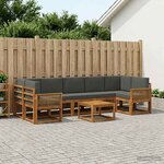 vidaXL Ensemble de canapés d'extérieur 8 Pièces Naturel et Anthracite