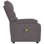 vidaXL Fauteuil de massage Gris Similicuir